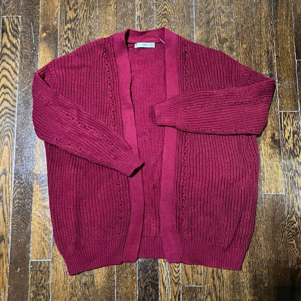 Mango Open Front Knit Cardigan